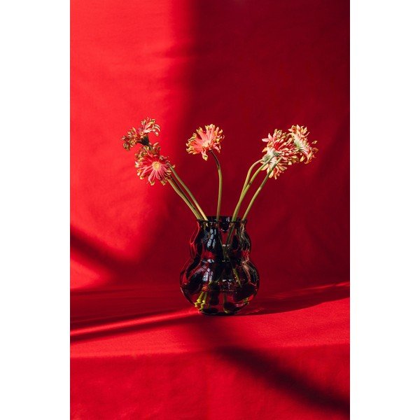 Tmavohnedá sklenená ručne vyrobená váza (výška  22 cm) Dam – noo.ma-image-2