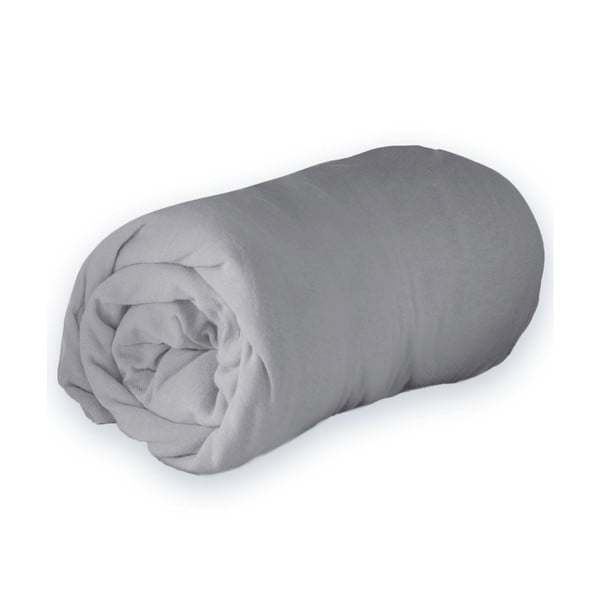 Svetlosivá napínacia plachta jersey 90x190 cm Jersy – douceur d'intérieur-image-3