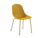 Žltá kovová záhradná stolička Quinby – Kave Home