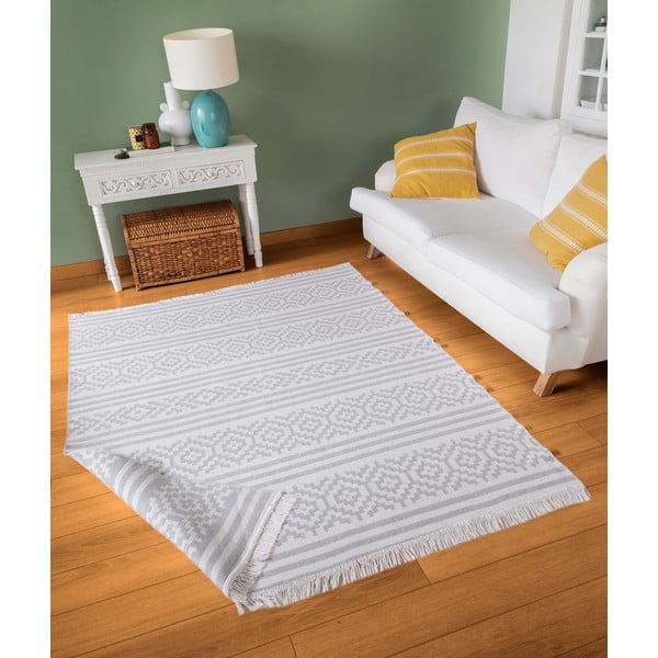 Sivo-biely bavlnený koberec Oyo home Duo, 160 x 230 cm-image-2