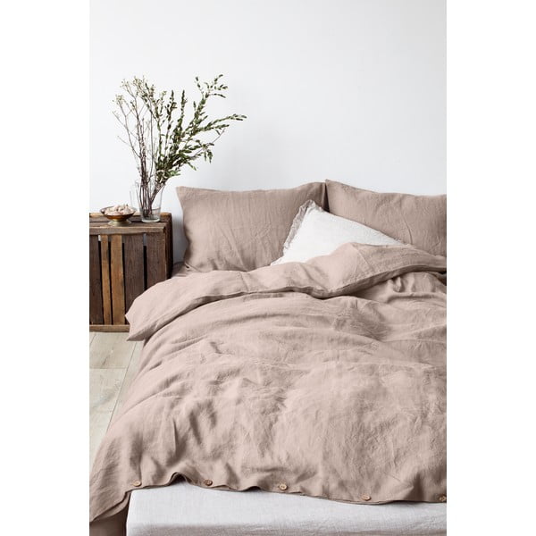 Svetlohnedá ľanová obliečka na perinu Linen Tales, 140 x 200 cm-image-1