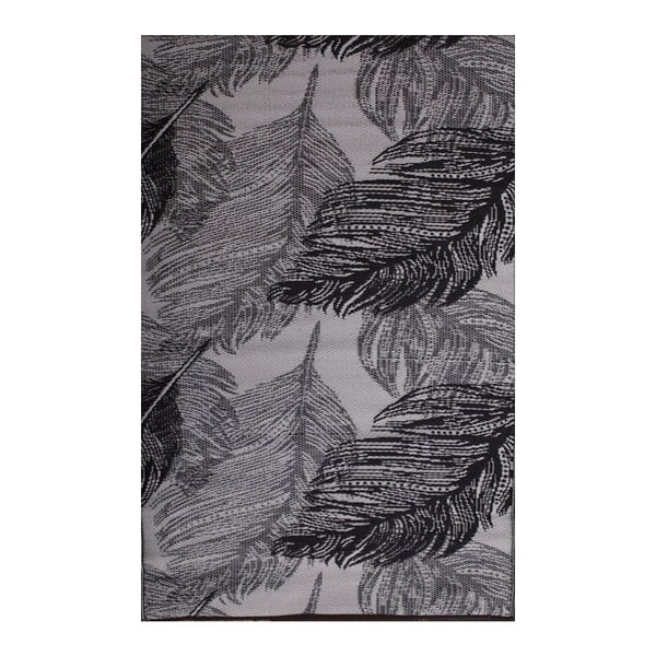 Sivý obojstranný vonkajší koberec Green Decore Leaves, 90 × 150 cm