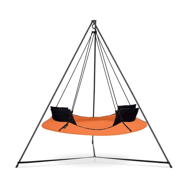 Oranžová záhradná hojdačka so stojanom - Hangout Pod-image-1