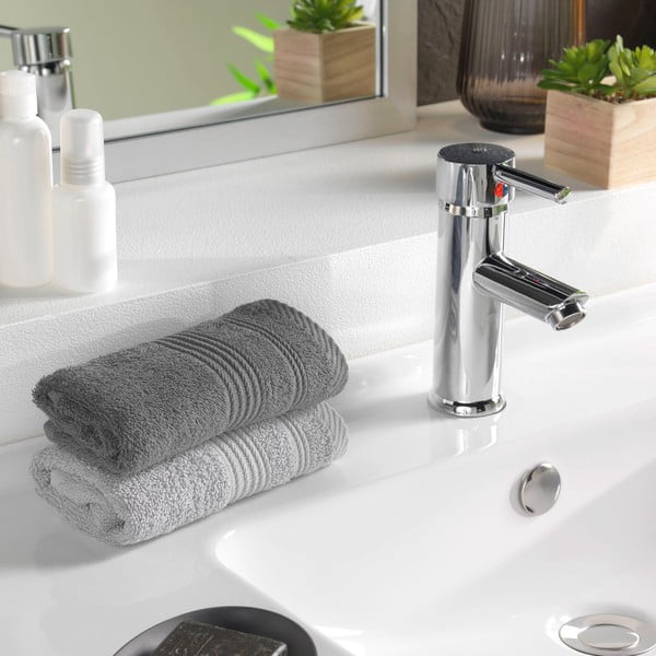 Tmavosivý froté bavlnený uterák 30x50 cm Tendresse – douceur d'intérieur-image-1