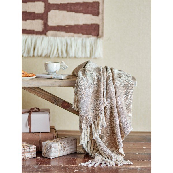 Svetlohnedá deka 130x160 cm Gabriela – Bloomingville-image-1