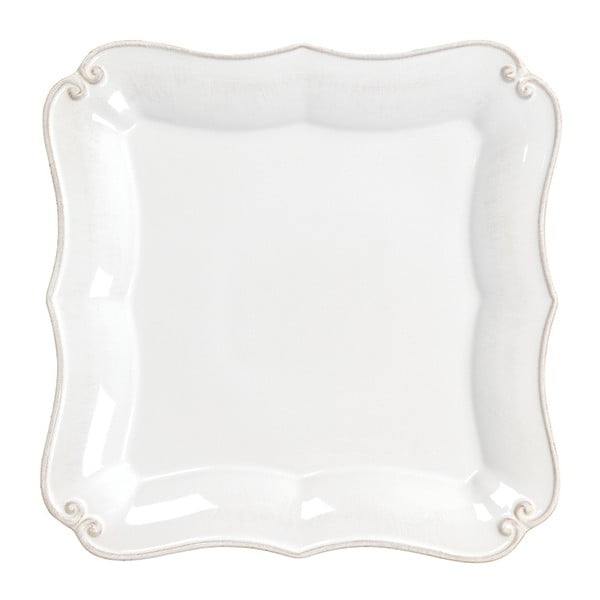 Biely kameninový tanier Casafina Vintage Port, dĺžka 27 cm