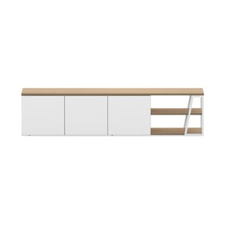 Biely TV stolík v dekore duba 190x45 cm Albi - TemaHome