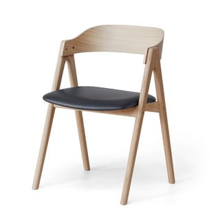 Čierna/prírodná kožená jedálenská stolička Mette – Hammel Furniture