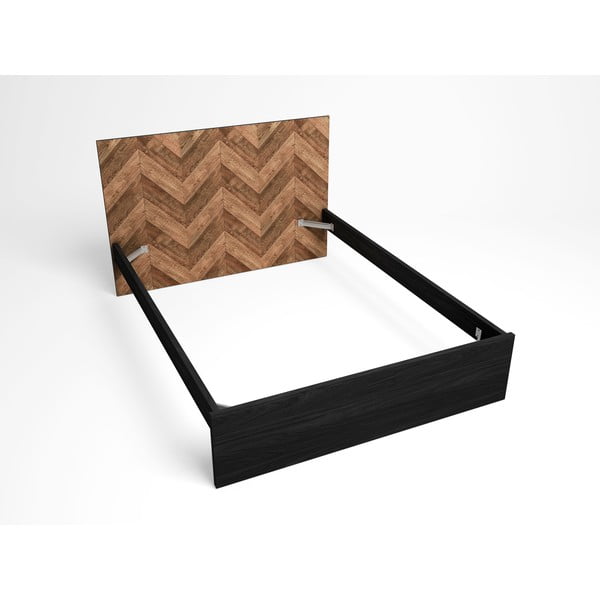 Čierna/v prírodnej farbe dvojlôžková posteľ 160x200 cm Gio – Marckeric-image-4