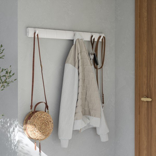 Matne biely nástenný vešiak z borovicového dreva 81 cm Flip – Umbra-image-1