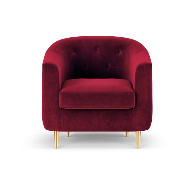 Červená zamatové kreslo Kooko Home Corde-image-4