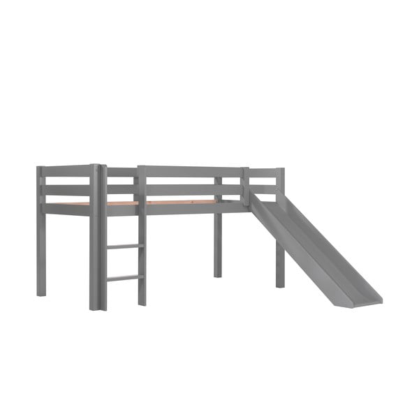 Sivá vyvýšená detská posteľ z borovicového dreva 90x200 cm PINO – Vipack-image-2