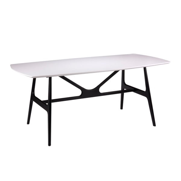 Biely jedálenský stôl s čiernymi nohami sømcasa Gabby, 180 × 90 cm