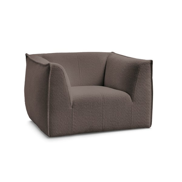 Hnedé kreslo z textílie buklé Giorgia – Bobochic Paris