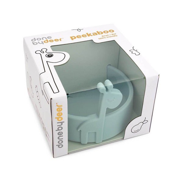 Modrá detská silikónová miska Done by Deer Peekaboo Raffii-image-1