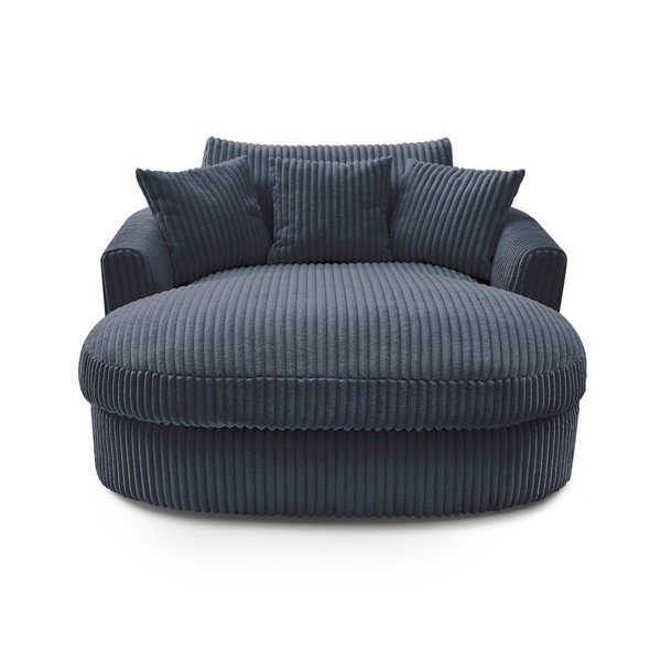 Tmavomodré menčestrové kreslo Belem – Bobochic Paris-image-3