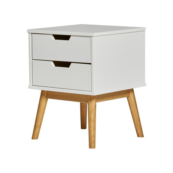 Biely nočný stolík z masívneho borovicového dreva Marckeric Baku-image-2