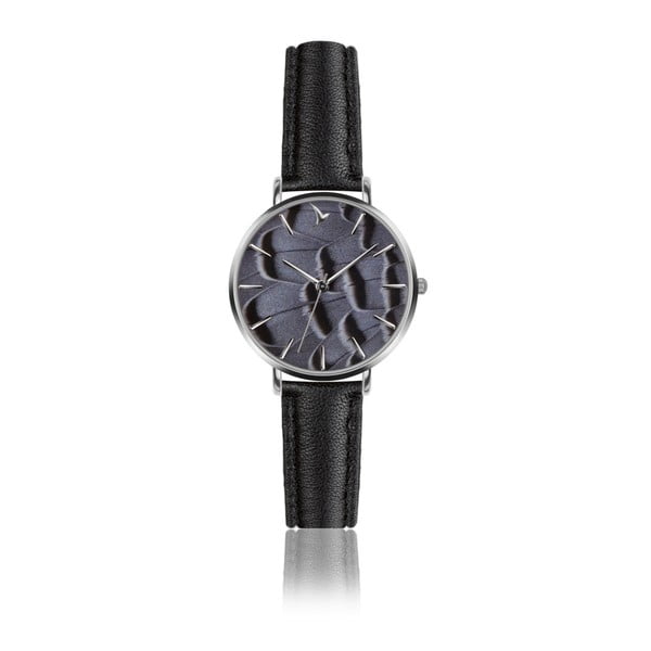 Dámske hodinky s čiernym remienkom z pravej kože Emily Westwood Alexis