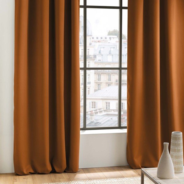 Zatemňovací záves v terakotovej farbe 135x240 cm Occult – douceur d'intérieur-image-1