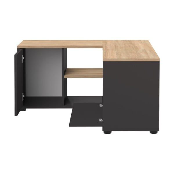 TV stolík v dekore duba v čierno-prírodnej farbe 90x45 cm Angle – TemaHome-image-2