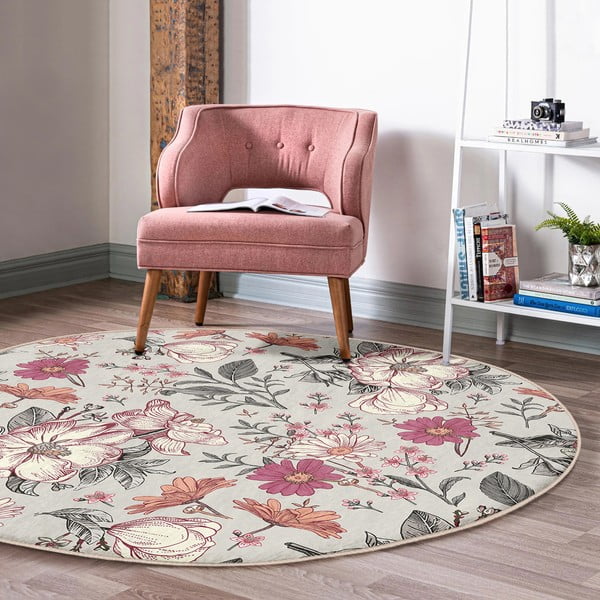 Prateľný okrúhly koberec vhodný pre robotické vysávače ø 80 cm Comfort – Mila Home-image-1