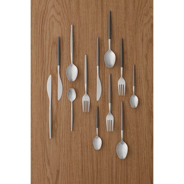 Tmavosivý/v striebornej farbe antikoro príbor 16 ks Maxime – Blomus-image-1