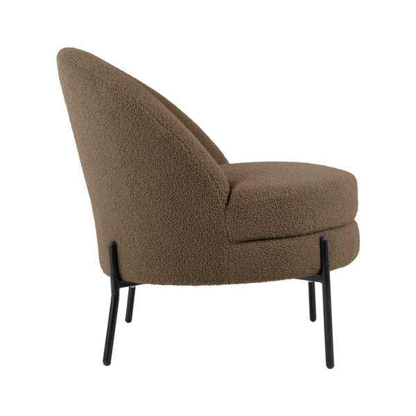 Sivohnedé kreslo z textílie buklé Noble – Leitmotiv-image-3