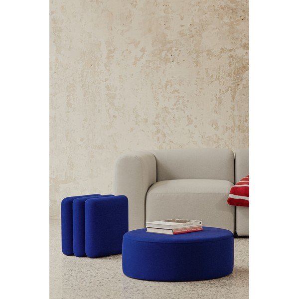 Modrý vlnený taburet Folk – noo.ma-image-3