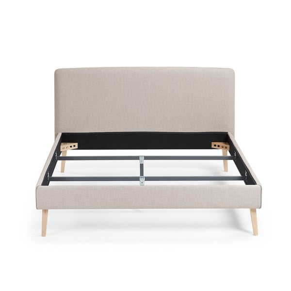 Béžová dvojlôžková posteľ Kave Home Lydia, 160 x 200 cm-image-2