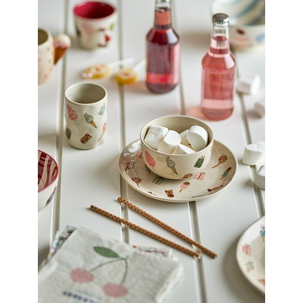 Kameninová detská jedálenská súprava 3 ks Sweets – Bloomingville Mini-image-1