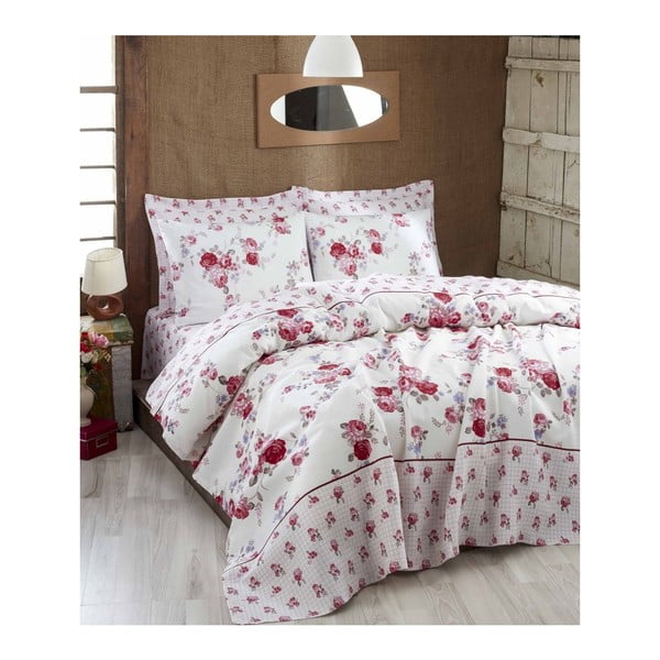 Ružová ľahká prikrývka cez posteľ Rosalinda, 200 x 235 cm