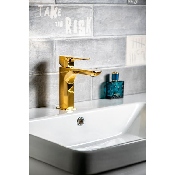 Stojančeková umývadlová batéria v zlatej farbe Spy – Sapho-image-1