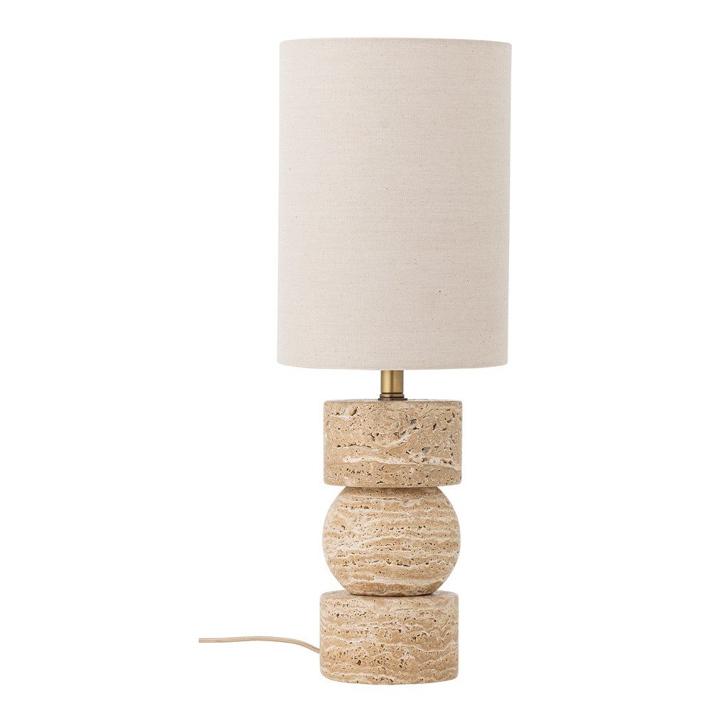 Kamenná stolová lampa v prírodnej farbe s textilným tienidlom (výška 53 cm) Marci – Bloomingville