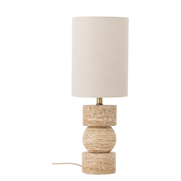 Kamenná stolová lampa v prírodnej farbe s textilným tienidlom (výška  53 cm) Marci – Bloomingville