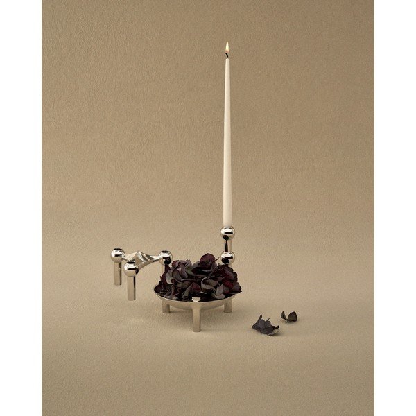 Kovová váza v lesklej striebornej farbe (výška  10 cm) Nagel – STOFF Nagel-image-2