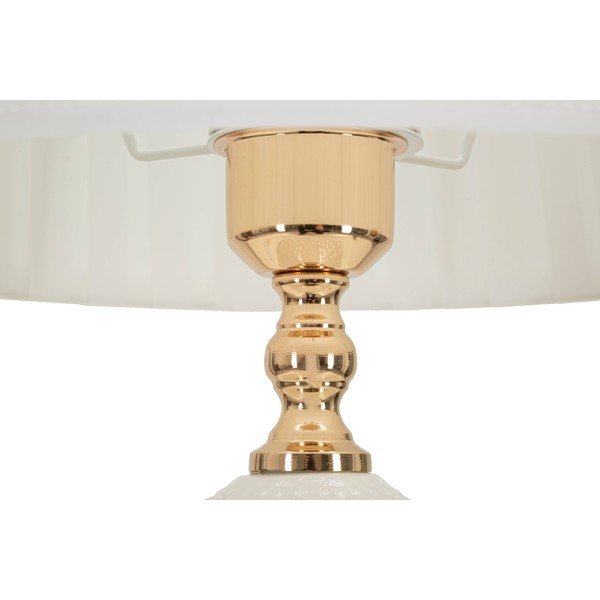 Biela stolová lampa s textilným tienidlom (výška 57 cm) Caserta – Mauro Ferretti-image-3