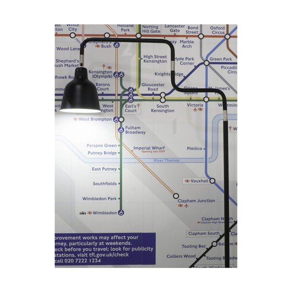 Čierna stojacia lampa s kovovým tienidlom (výška 150 cm) London – it's about RoMi-image-4