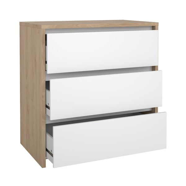 Biela/v prírodnej farbe komoda v dekore duba 80x84x48 cm Next – Tvilum-image-2