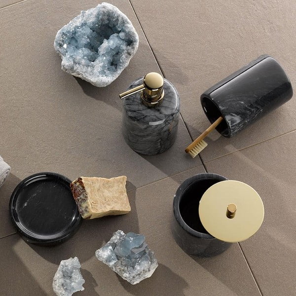 Čierny mramorový téglik na zubné kefky Kela Liron-image-1