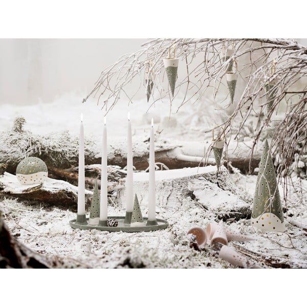 Zelená keramická závesná dekorácia Kähler Design Cone, výška 14,5 cm-image-1