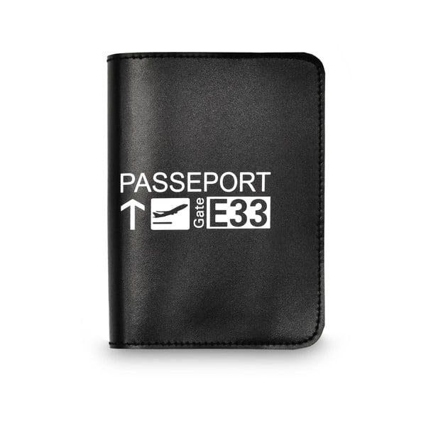 Čierne puzdro na cestovný pas s bielym detailom Hero Gate