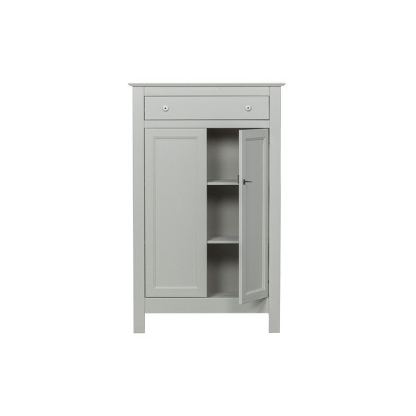 Svetlosivá vysoká uzamykateľná komoda z borovicového dreva 93x150 cm Eva – WOOOD-image-2