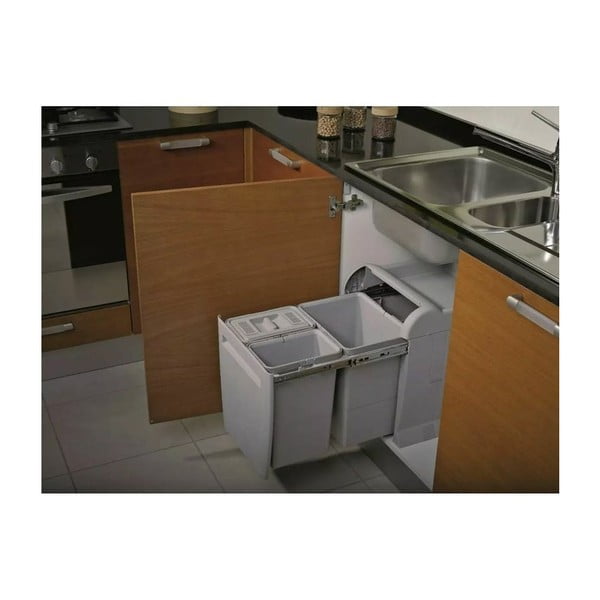 Plastový odpadkový kôš na triedený odpad/vstavaný 12 + 8 + 8 l City - Elletipi-image-1