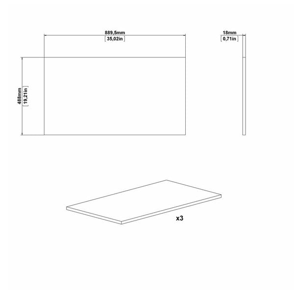 Doplnkové police do šatníkovej skrine v súprave 3 ks (šírka 89 cm) Verona – Tvilum-image-2