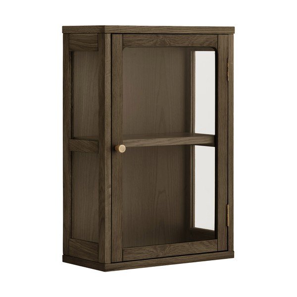 Tmavohnedá závesná vitrína v dekore duba 40x60x20 cm Zamora – House Nordic
