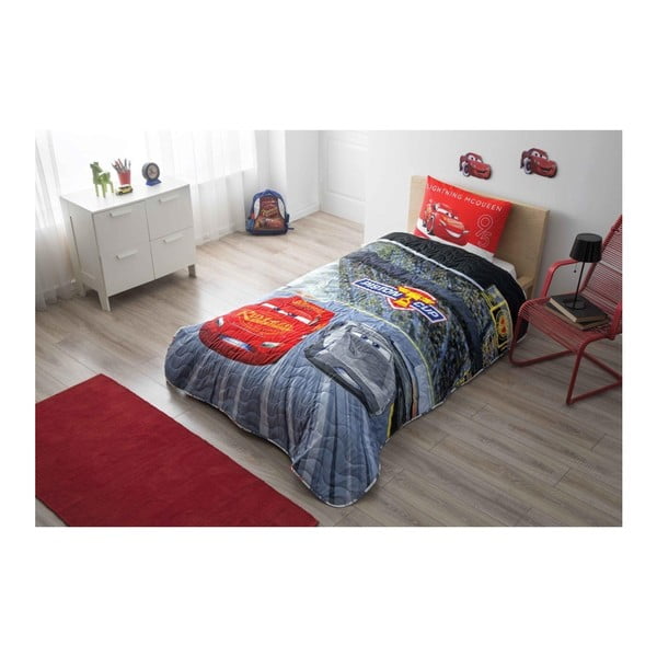 Set plédu na posteľ a obliečky na vankúš Disney Cars, 160 × 220 cm
