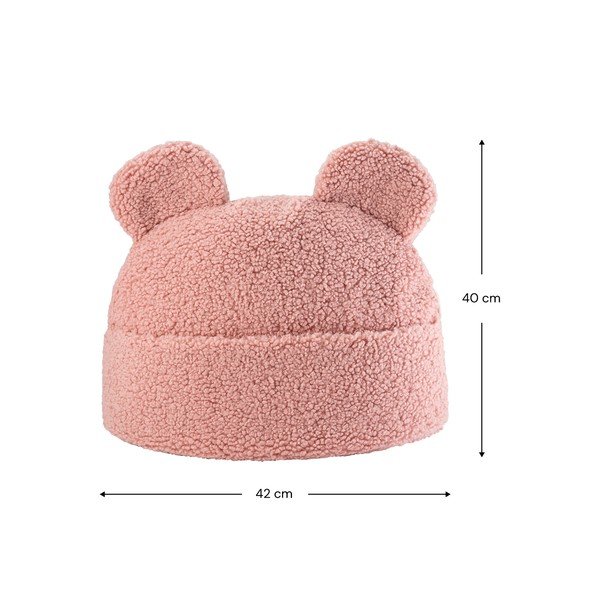Ružový detský pohovkový vankúš z textílie buklé Teddy Pouch – Wigiwama-image-2