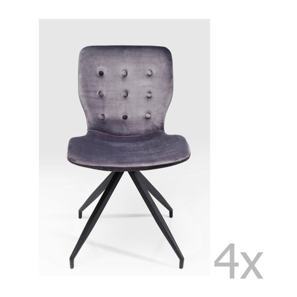 Sada 4 sivých jedálenských stoličiek Kare Design Butterfly