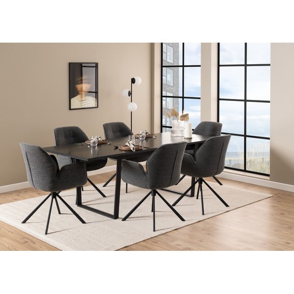 Tmavosivé čalúnené jedálenské kreslo Aura – Actona-image-3