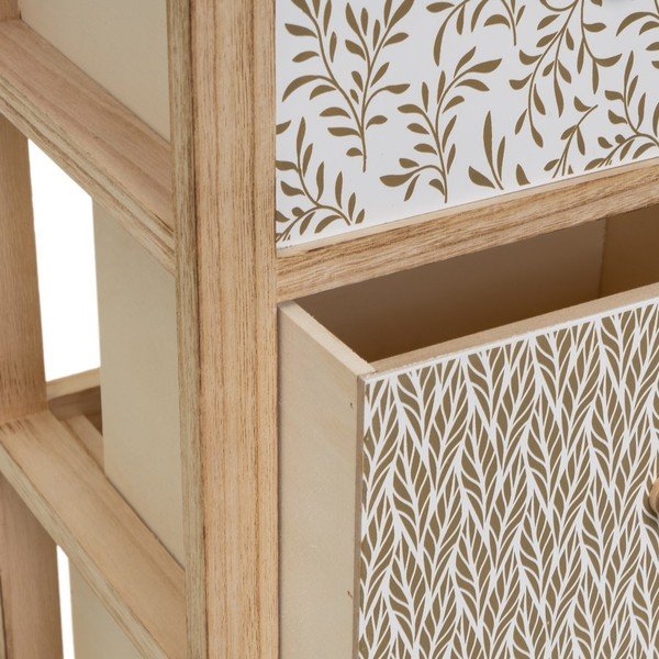 Vysoká komoda z masívu paulovnie v prírodnej farbe 34x78 cm – Casa Selección-image-1